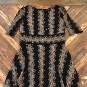 Black and grey sequin party dress